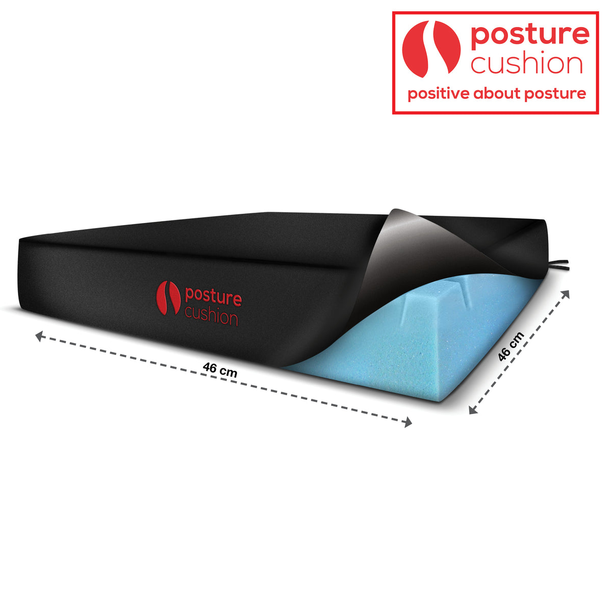 Grovtex Wheelchair Seat Booster Cushion 18"/18"/4" With Heavy Duty Wat